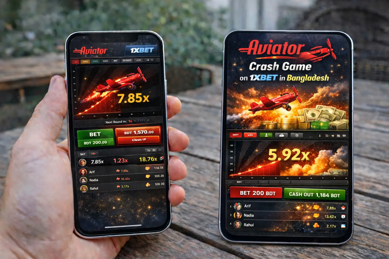 1xBet Bangladesh Aviator crash game interface